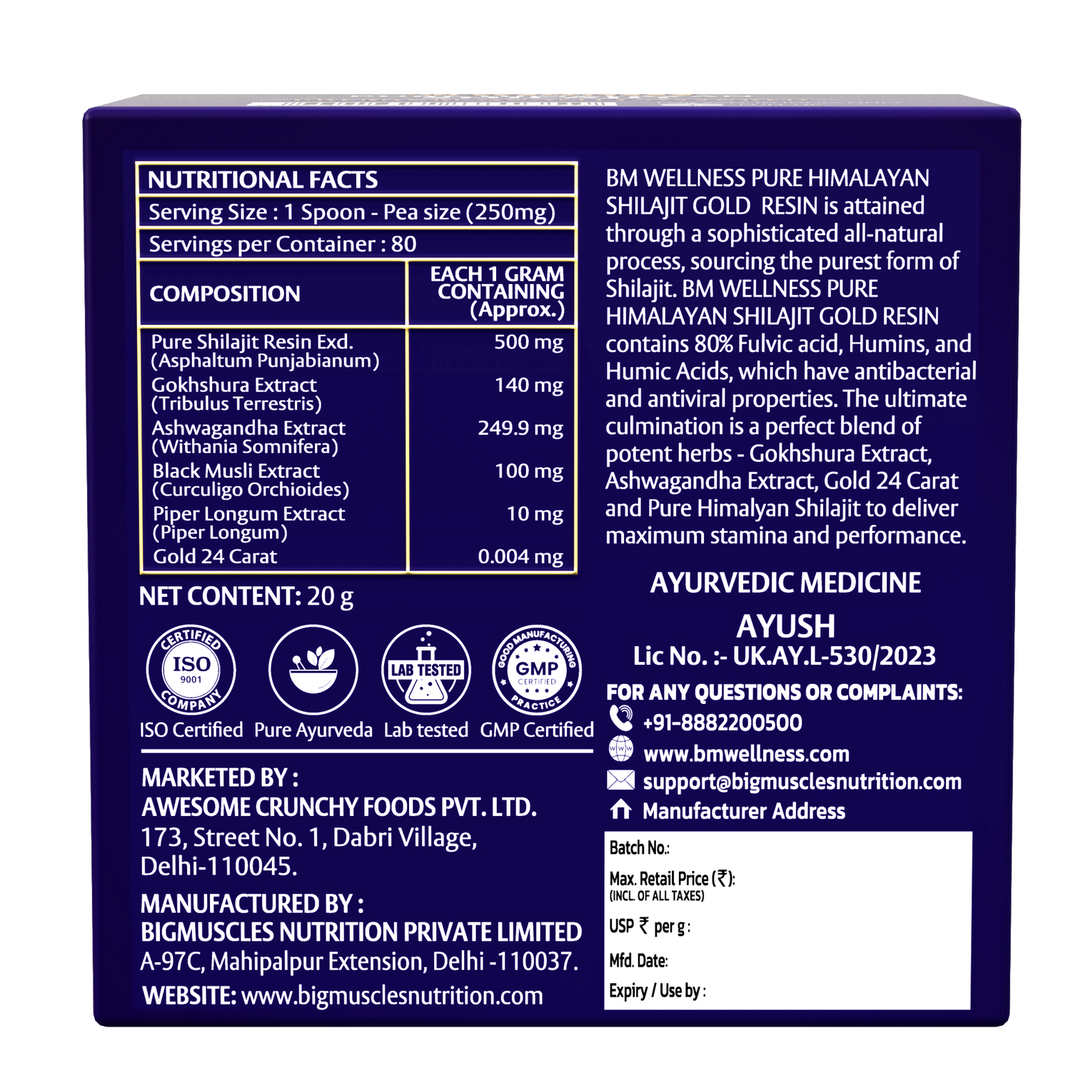 Pure Himalayan Shilajit Gold Resin