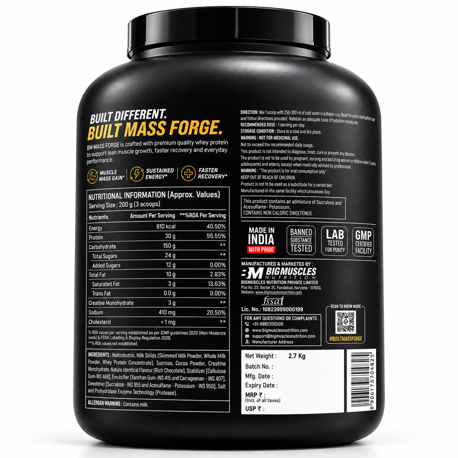 Mass Forge | 30G Protein | High Calorie Gainer