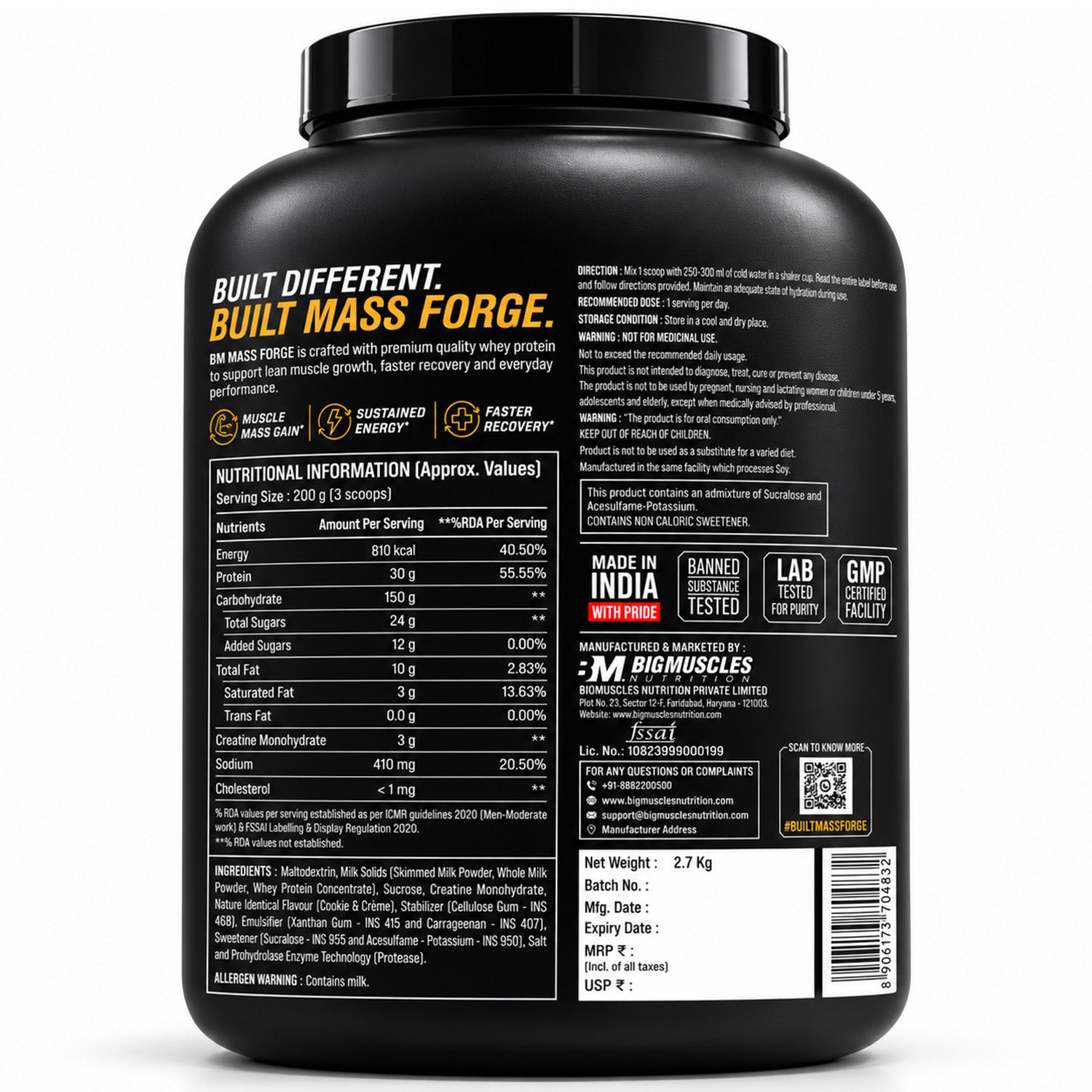 Mass Forge | 30G Protein | High Calorie Gainer