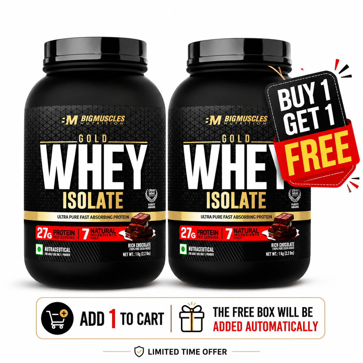 Gold Whey Isolate | Buy 1 Get 1 Free