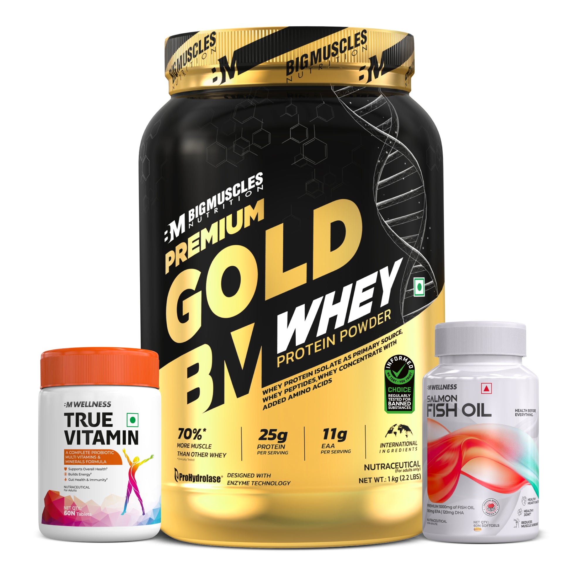 Premium Gold Whey + Fish Oil + Multivitamin