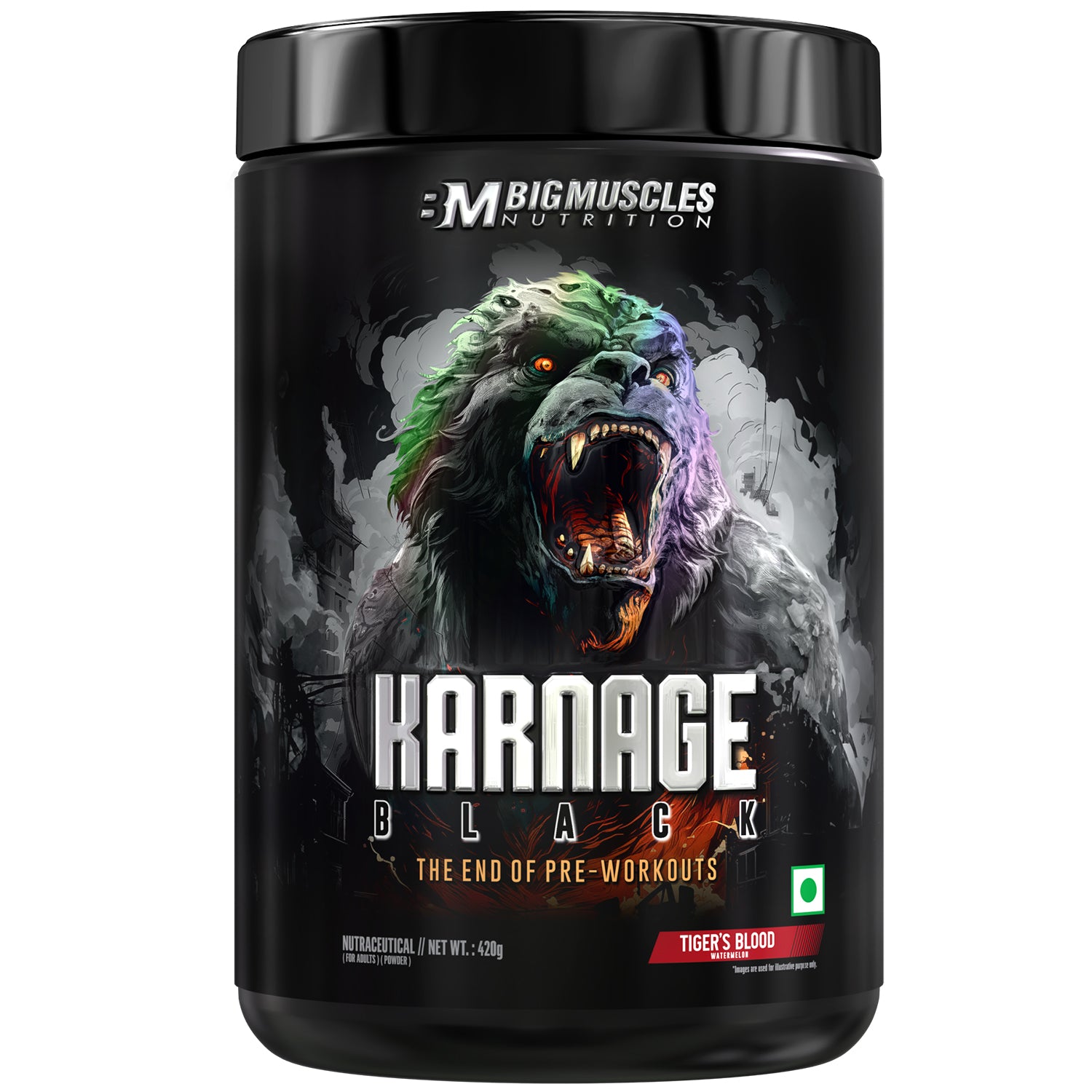 Best Pre-Workout Supplement in India - Karnage Black