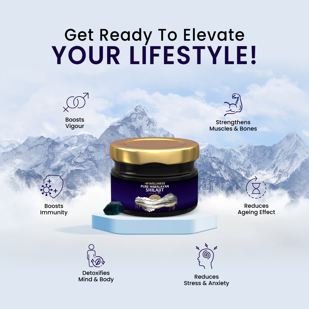Pure Himalayan Shilajit Gold Resin