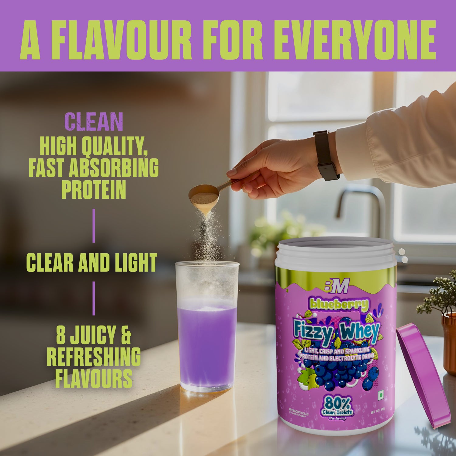 FIZZY WHEY BLUEBERRY + SHAKER