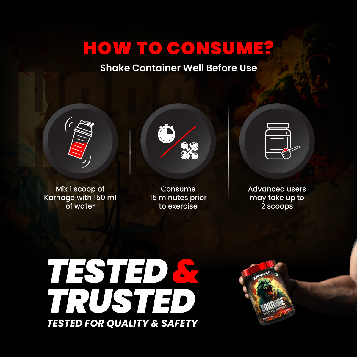 Top rated Pre-Workout supplement in India for men and women - karnage