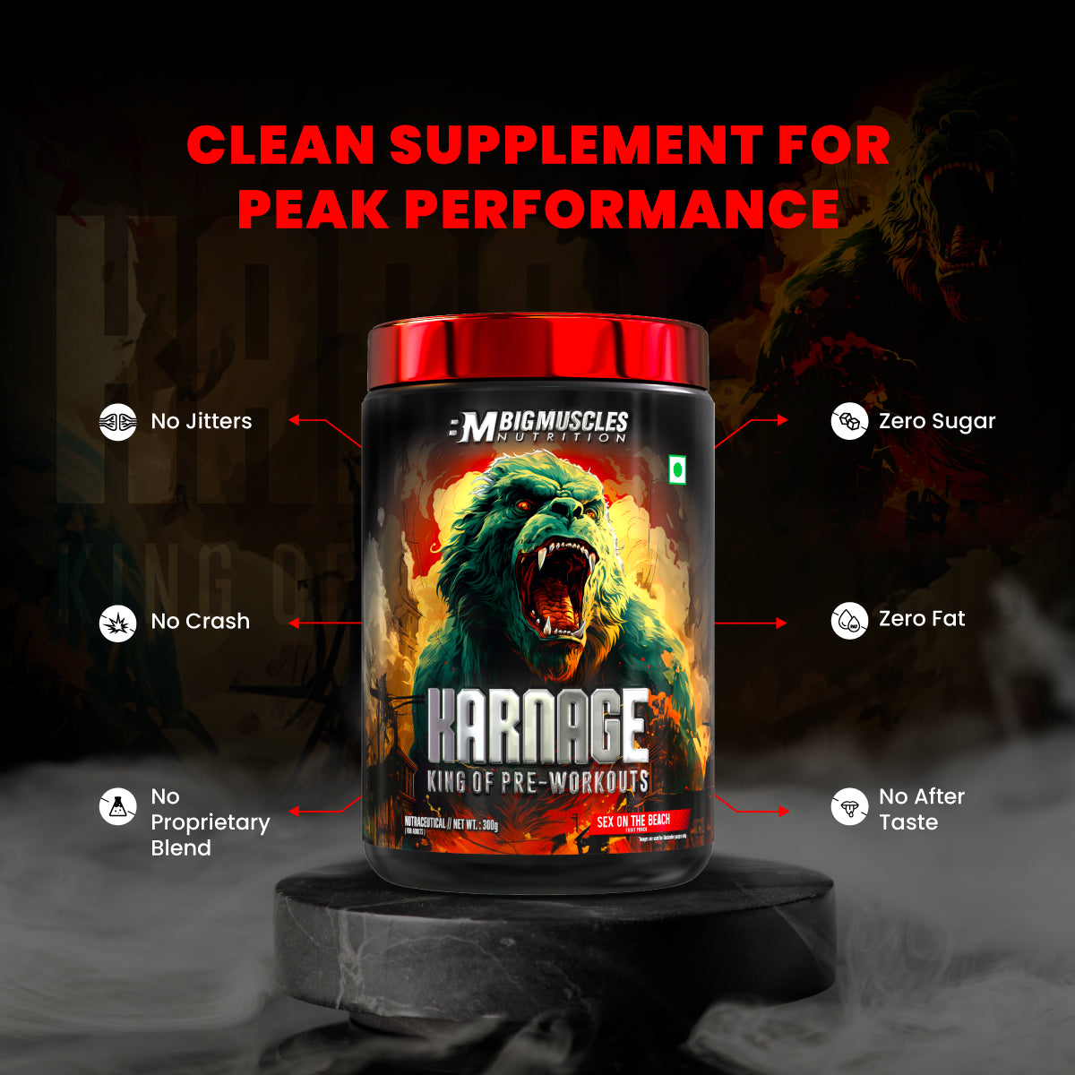 Top rated Pre-Workout supplement in India for men and women - karnage